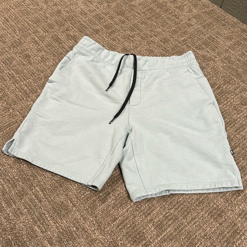 On Running Light Sage Green Athletic Shorts with Black Drawstring